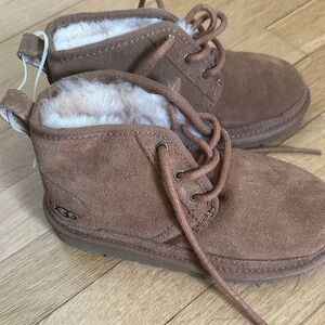 UGG Tan Kids Boots with Shearling Lining